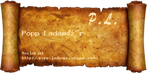 Popp Ladomér névjegykártya